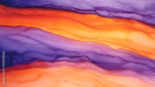 Wallpaper Mural Abstract Swirling Orange and Purple Hues Painting Torontodigital.ca