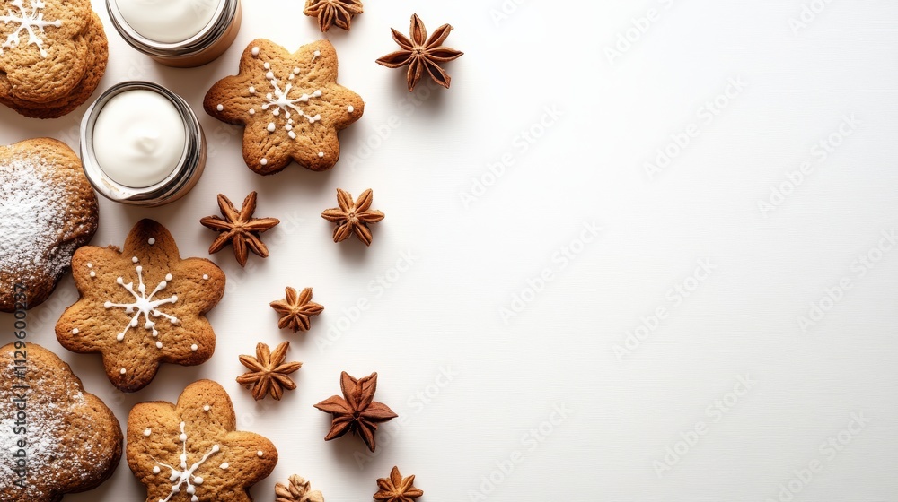 Gingerbread Cookies with Spices and Cream. Gingerbread Cookies with Spices and Cream.
