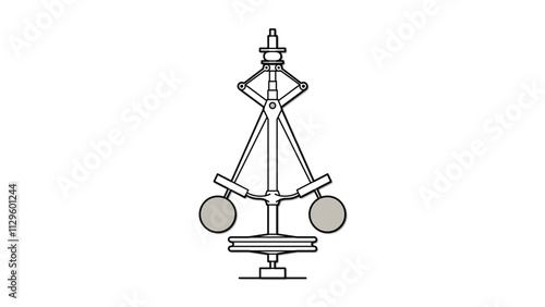 Obraz na plátně Line drawing showing a flyball (mechanical) governor control system
