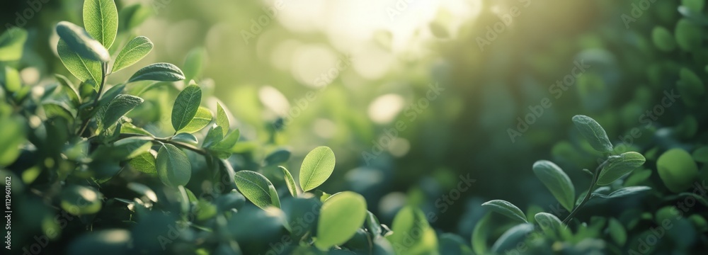 Beautiful Green Leaves with Blurred Bokeh Background in Nature Beautiful Green Leaves with Blurred Bokeh Background in Nature