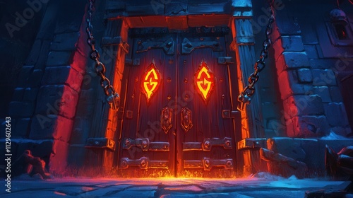 Wallpaper Mural Fantasy Dungeon Gates with Mysterious and Dramatic Lighting Torontodigital.ca