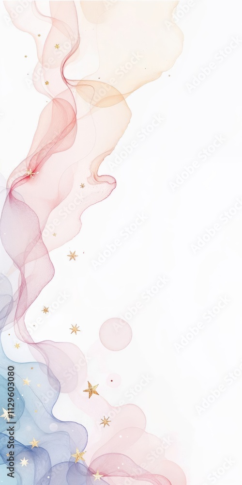 Pastel Watercolor Phone Wallpaper with Gold Stars Pastel Watercolor Phone Wallpaper with Gold Stars