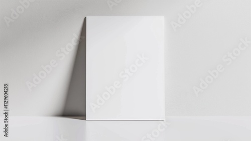 Minimalist A4 paper mockup in professional office setting photograph