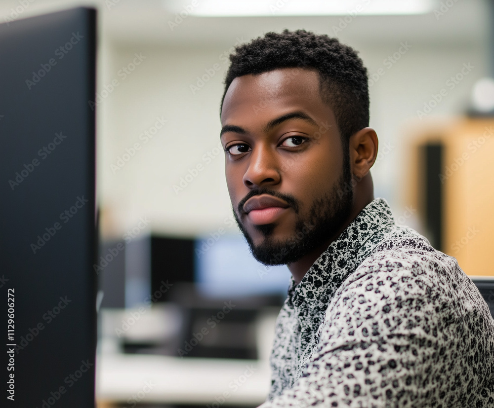 Man coding on a computer screen in a modern tech environment Man coding on a computer screen in a modern tech environment