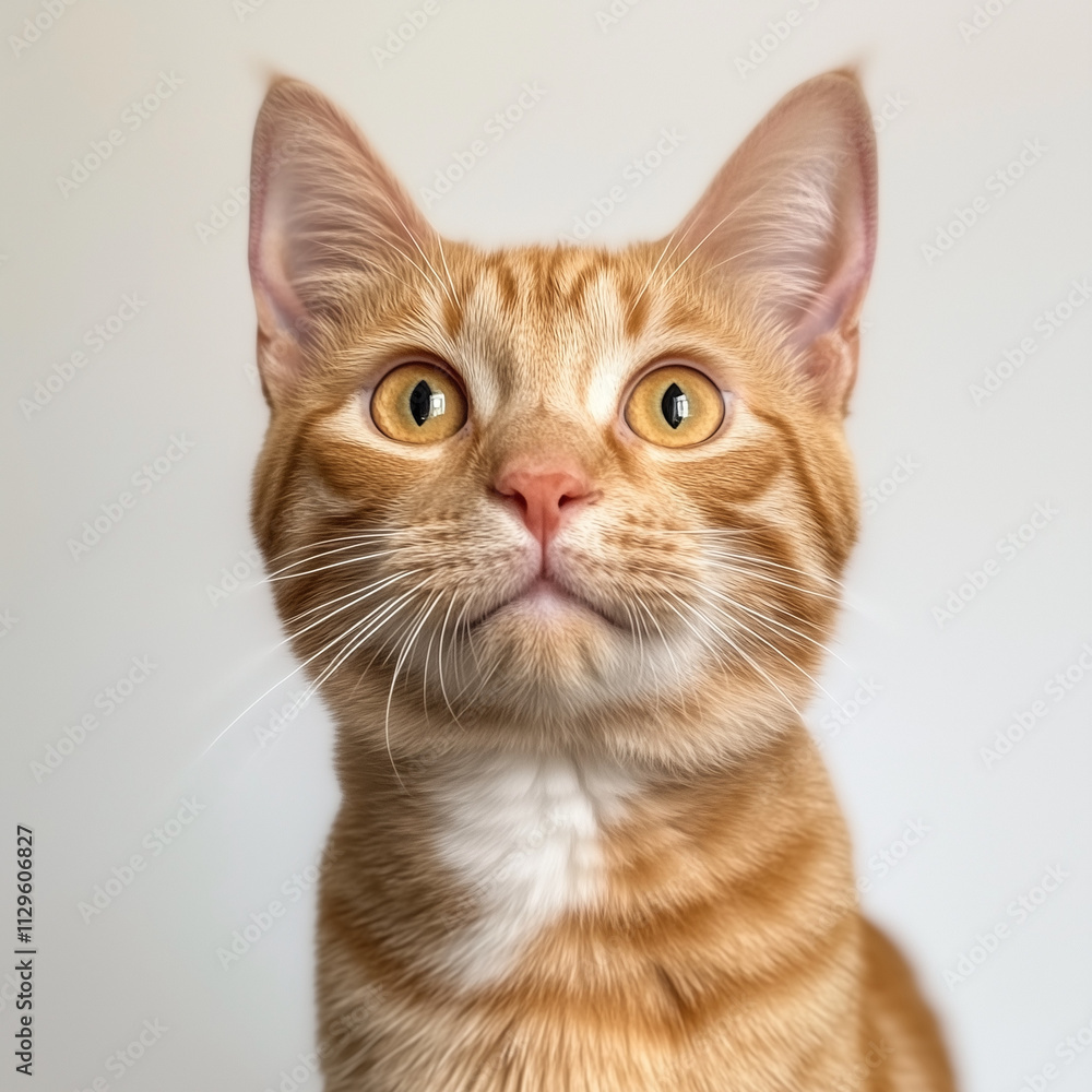 portrait of a ginger cat on an isolated white background portrait of a ginger cat on an isolated white background
