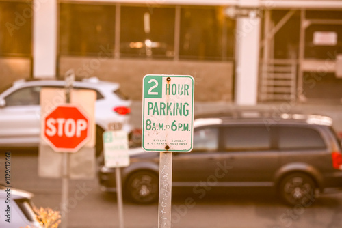 2 hour parking sign San Diego California 