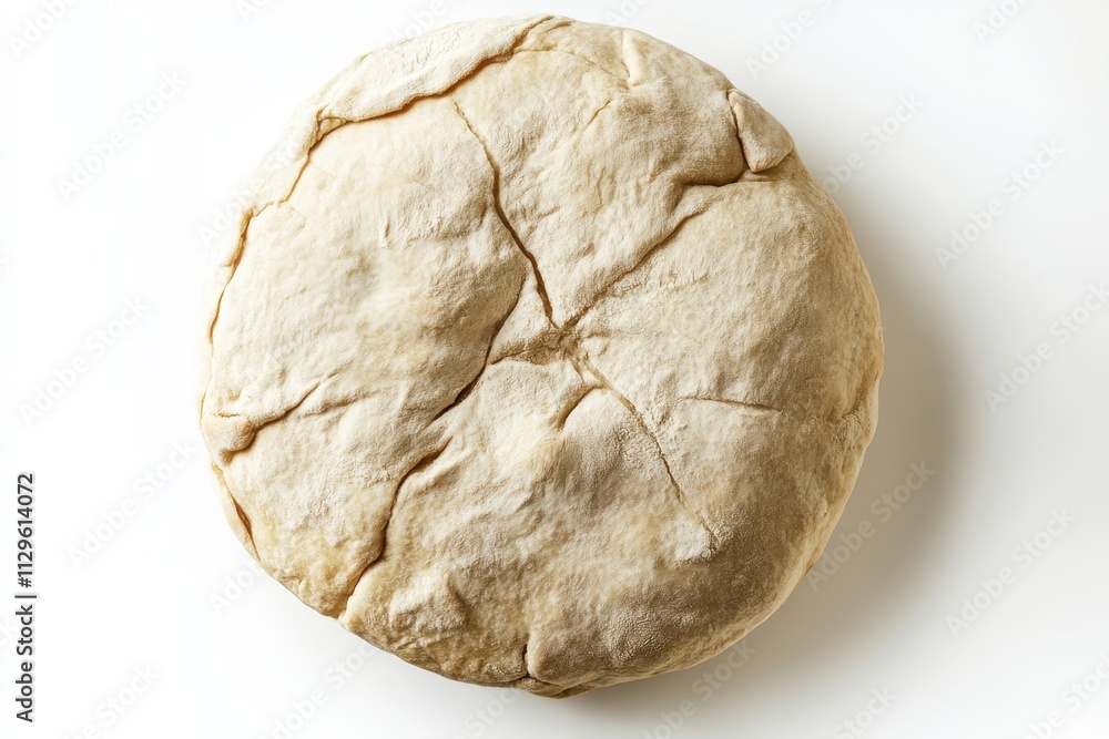 Fresh pita bread loaf on white background viewed from above Fresh pita bread loaf on white background viewed from above