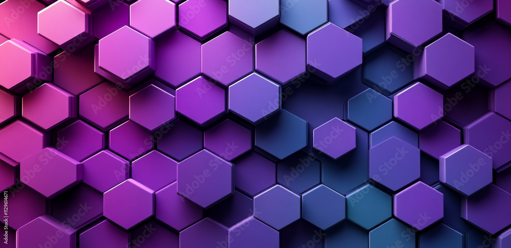 A vibrant purple and blue background with a multitude of hexagonal shapes. The colors are bold and eye-catching, creating a dynamic and energetic atmosphere. The hexagons are arranged in various sizes A vibrant purple and blue background with a multitude of hexagonal shapes. The colors are bold and eye-catching, creating a dynamic and energetic atmosphere. The hexagons are arranged in various sizes
