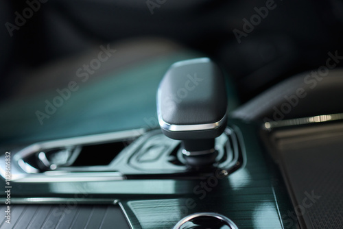 Macro shot of a car gear lever an essential auto part photo