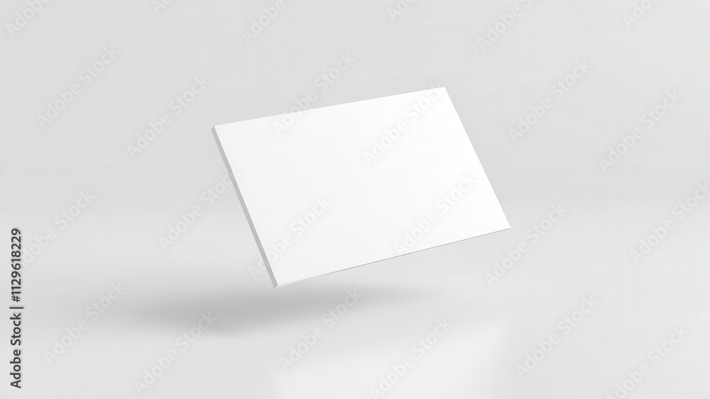 A creative and modern mockup featuring a floating business card against a neutral background, clean, simple A creative and modern mockup featuring a floating business card against a neutral background, clean, simple