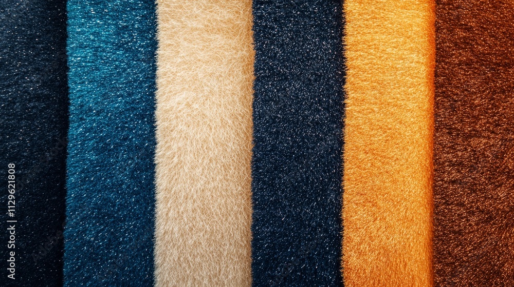 Fototapeta premium Fur swatches in various textures and designs, displayed to highlight their natural appeal and suitability for creative textile projects.