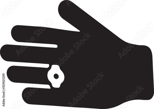 Illustration of a silhouette icon featuring a finger wearing a ring