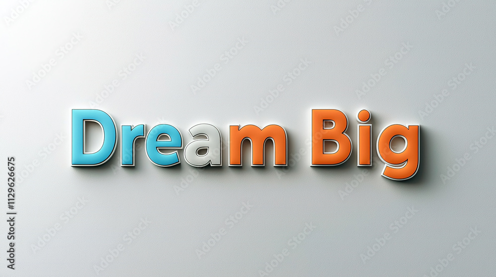 Dream big inspirational quote inspiring bold colorful text Dream big inspirational quote inspiring bold colorful text