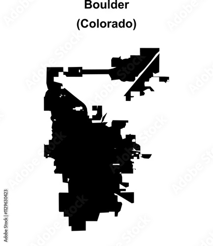 Boulder (Colorado) blank outline map