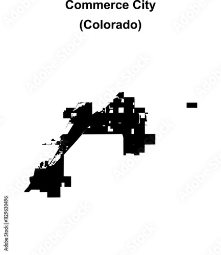 Commerce City (Colorado) blank outline map