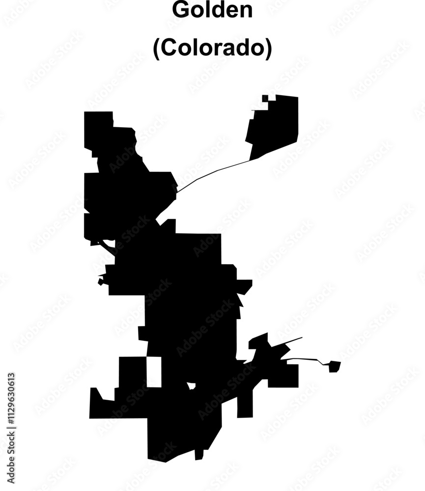 Fototapeta premium Golden (Colorado) blank outline map