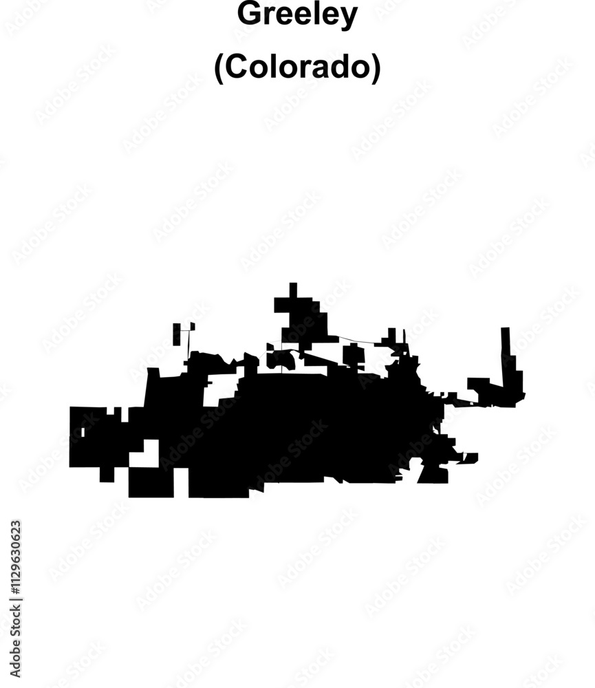 Greeley (Colorado) blank outline map Greeley (Colorado) blank outline map