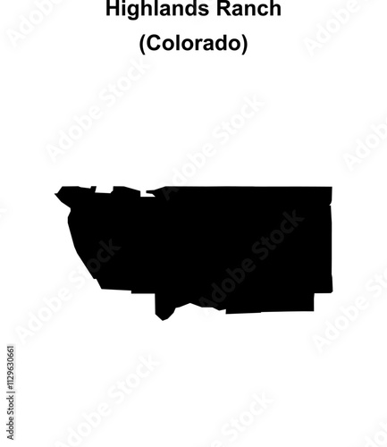 Highlands Ranch (Colorado) blank outline map