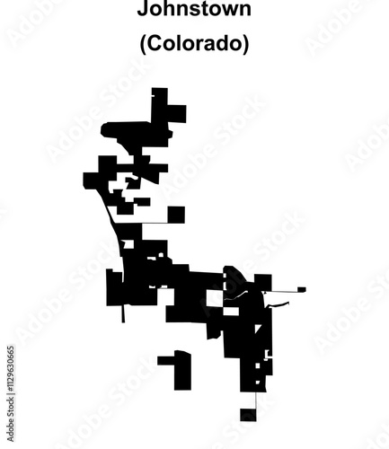 Johnstown (Colorado) blank outline map photo