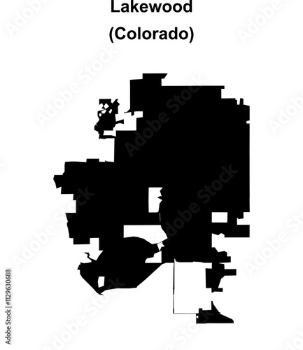 Lakewood (Colorado) blank outline map