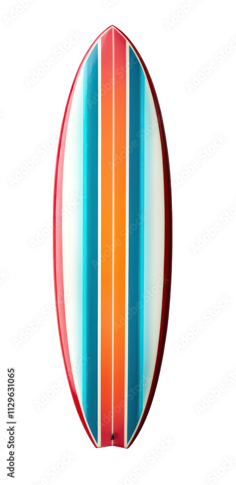Vibrant surfboard design with colorful stripes on a sleek surface. Generative AI Vibrant surfboard design with colorful stripes on a sleek surface. Generative AI