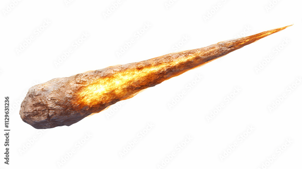 A meteor isolated on white background. Meteor. Illustration A meteor isolated on white background. Meteor. Illustration