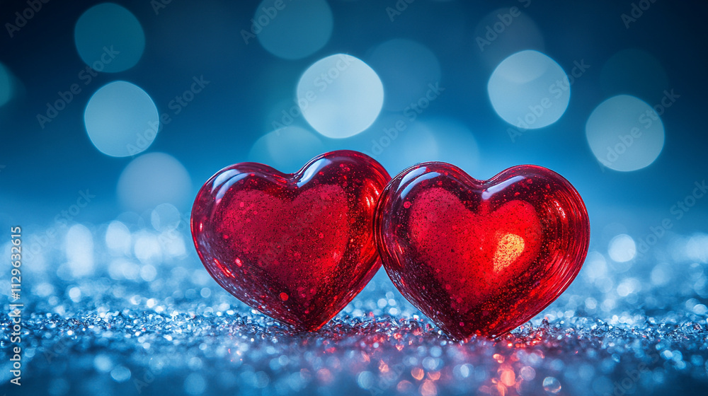 Two red hearts in the foreground, surrounded by a blurred background, symbolize love, romance, and affection, making it perfect for Valentine's Day, relationships, and heartfelt emotions Two red hearts in the foreground, surrounded by a blurred background, symbolize love, romance, and affection, making it perfect for Valentine's Day, relationships, and heartfelt emotions