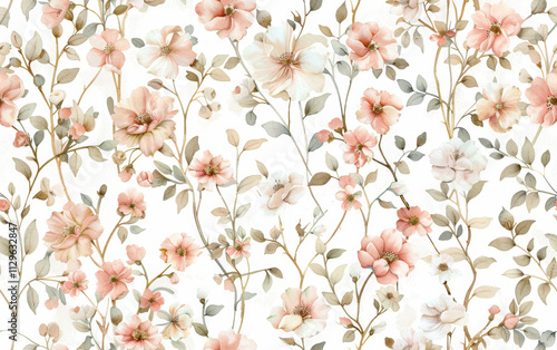 Retro style floral texture art background