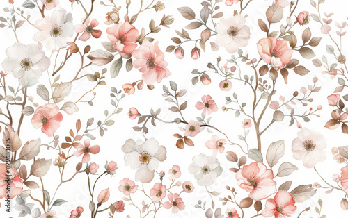 Retro style floral texture art background