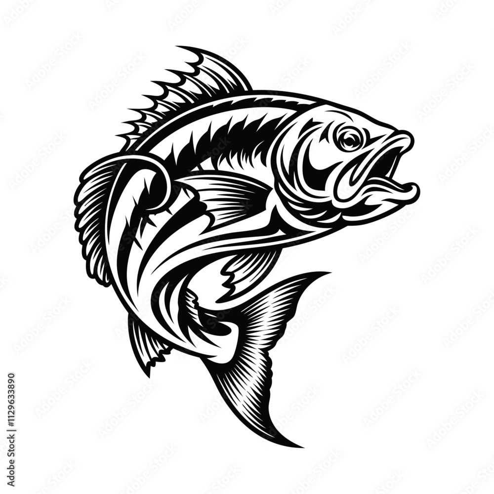 Modern tropical ocean simple fish vector with underwater Modern tropical ocean simple fish vector with underwater