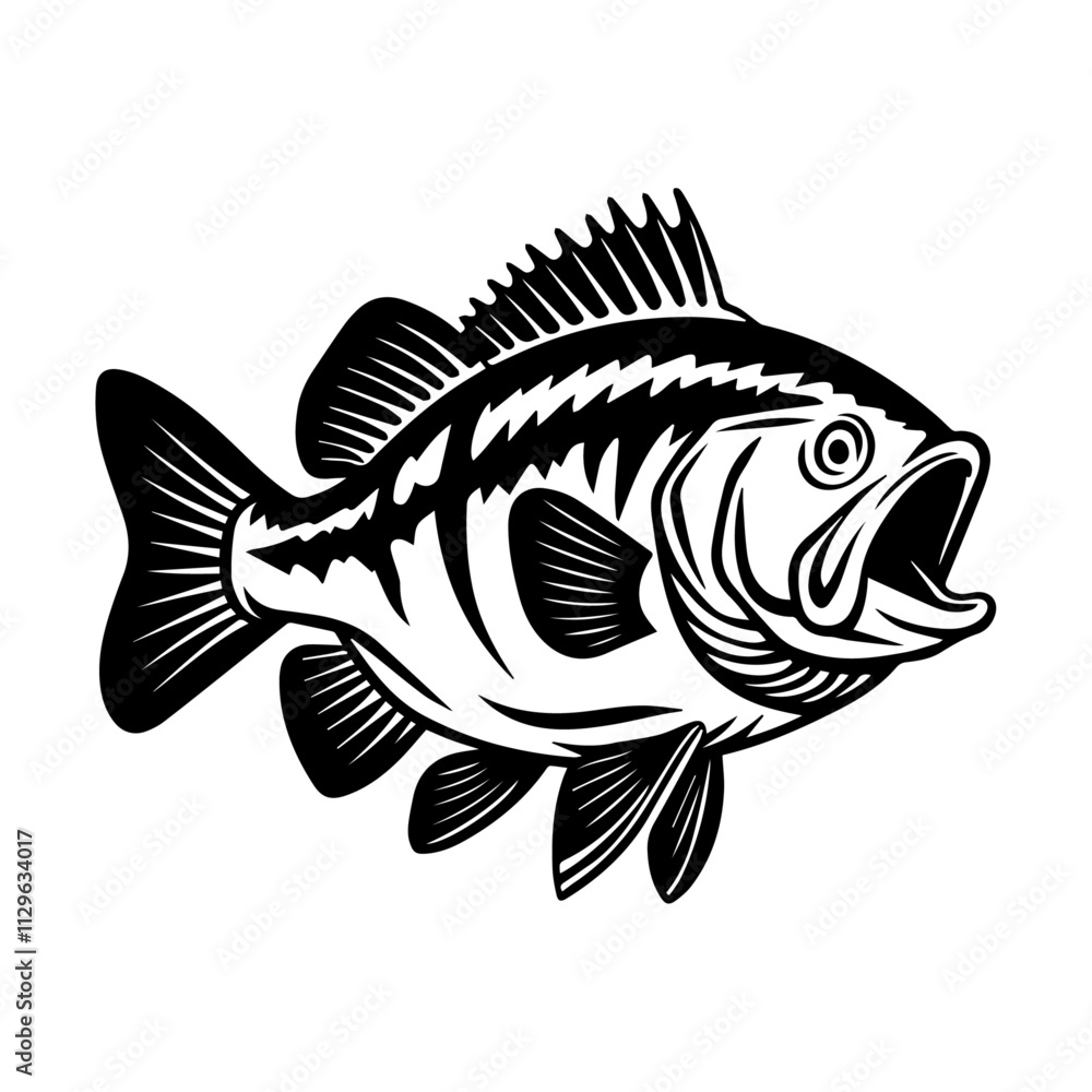 Modern tropical ocean simple fish vector with underwater Modern tropical ocean simple fish vector with underwater