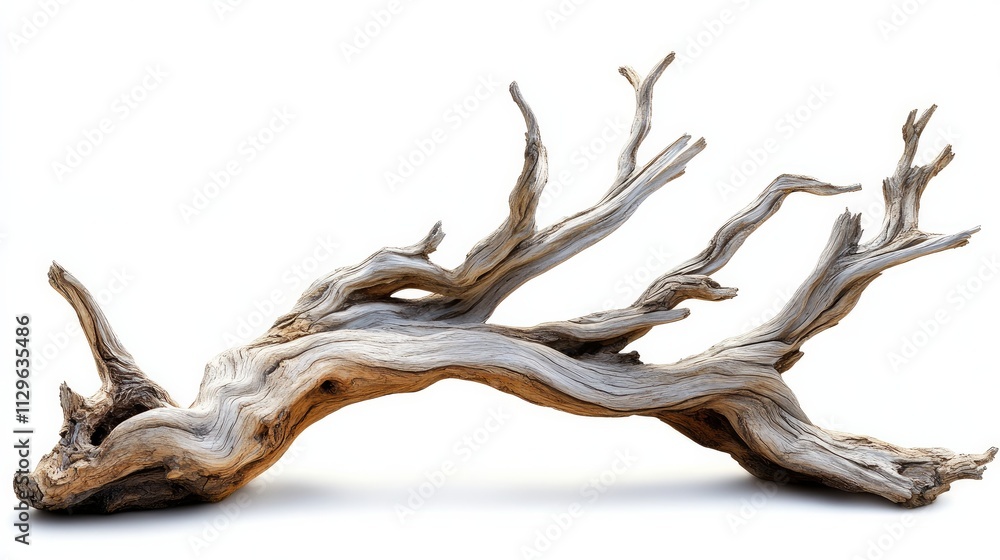 A dried tree branch showcased on a white background.
A dried tree branch showcased on a white background.
