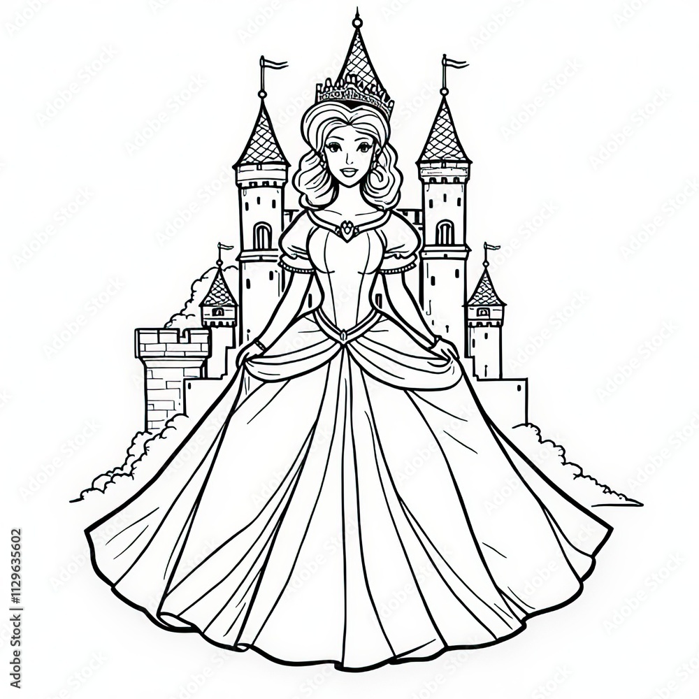 Fototapeta premium creative and fun kids' coloring illustration