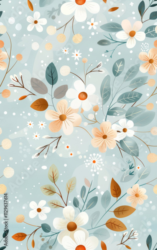 Retro style floral texture art background
