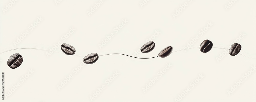 Fototapeta premium Simple continuous line coffee beans with steam lines, aroma and freshness concept, minimalism
