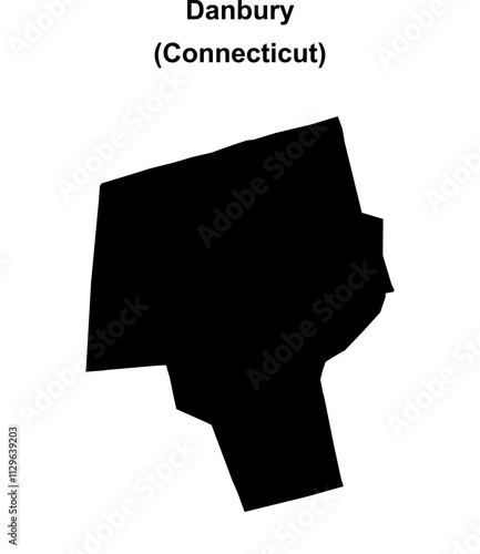 Danbury (Connecticut) blank outline map