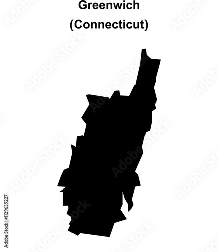 Greenwich (Connecticut) blank outline map
