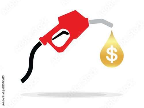 Fuel pump nozzle sign.Gasoline,Gas station icon. Vector illustration of fueling nozzle gasoline, diesel, gas isolated on white background. Petroleum fuel pump template. Pump nozzle, oil dripping.