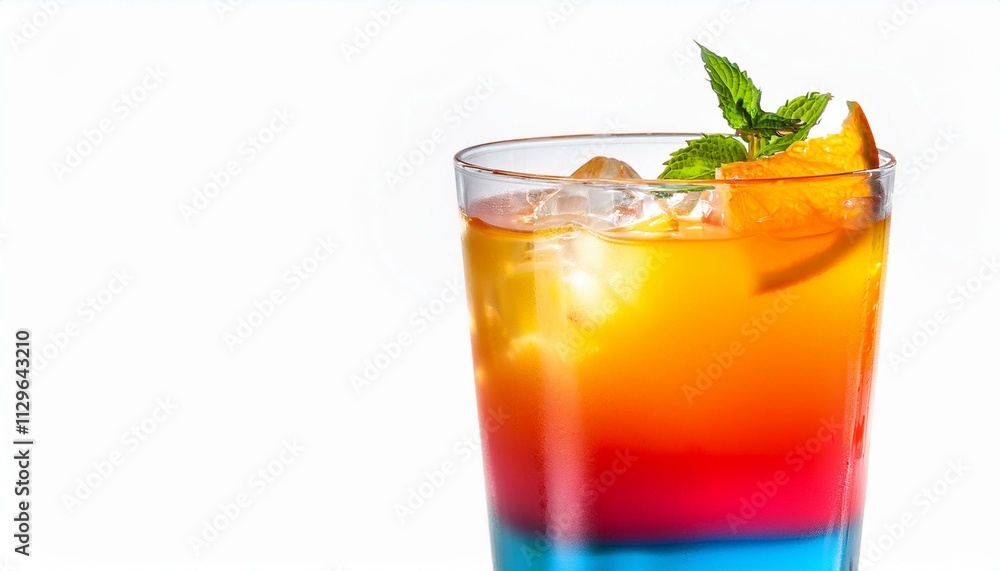 Refreshing layered cocktail with orange and mint. Refreshing layered cocktail with orange and mint.