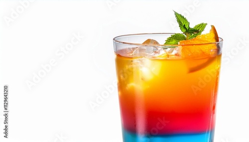 Refreshing layered cocktail with orange and mint.