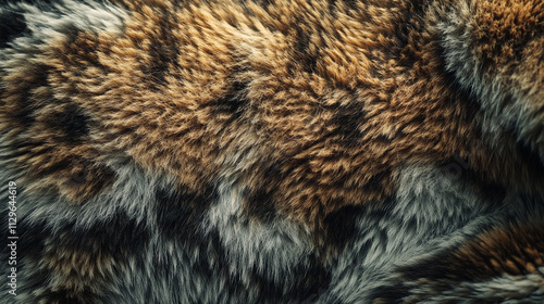 Close up of a tiger's fur with a warm, fuzzy feeling. The fur is brown and black with a striped pattern