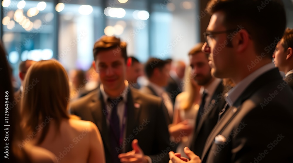Blurred top-down view of a business networking event with professionals in formal attire engaged in conversation, symbolizing corporate communication, teamwork, and professional connections
Blurred top-down view of a business networking event with professionals in formal attire engaged in conversation, symbolizing corporate communication, teamwork, and professional connections