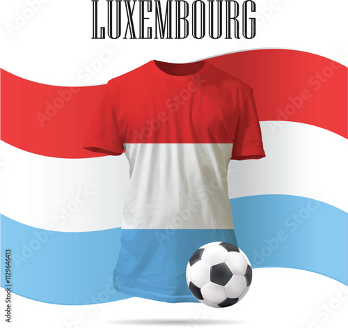 Luxembourg, t-shirts, kits, jersey and flags collection. national flags and shirts of soccer team