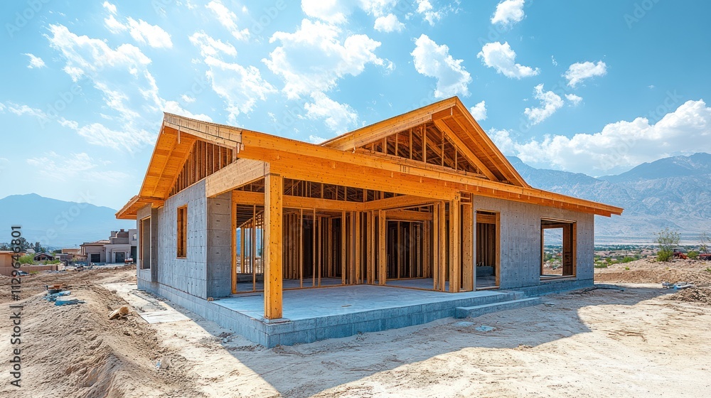 Construction of a new residential building. Construction of a new residential building.