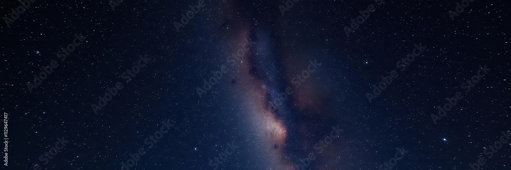 Fototapeta premium A mesmerizing night sky filled with twinkling stars on a deep black background, milky way, night sky, glowing