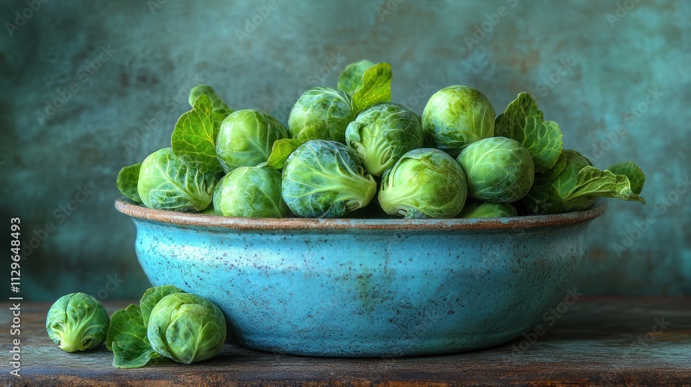 Fresh Brussels sprouts in a rustic bowl. Fresh Brussels sprouts in a rustic bowl.