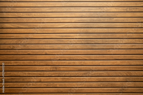 Ceramic wooden slatted panel with a natural texture and warm brown tones