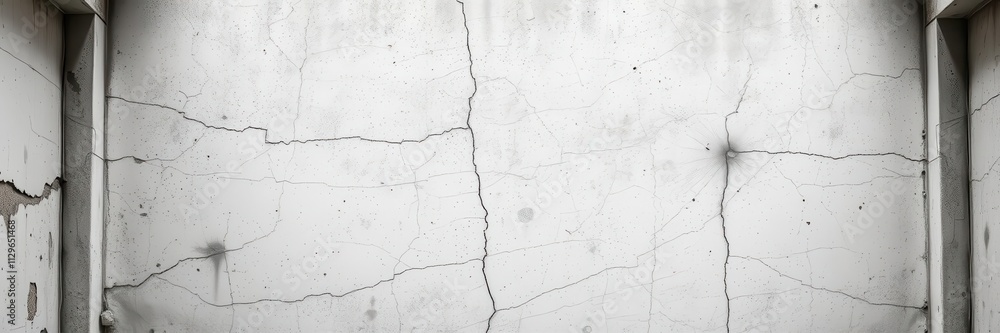 Obraz premium White concrete wall with textured plaster surface, background, solid