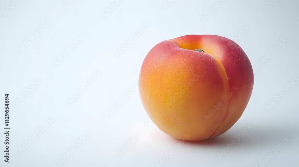 A Single Ripe Apricot on White Background A Single Ripe Apricot on White Background