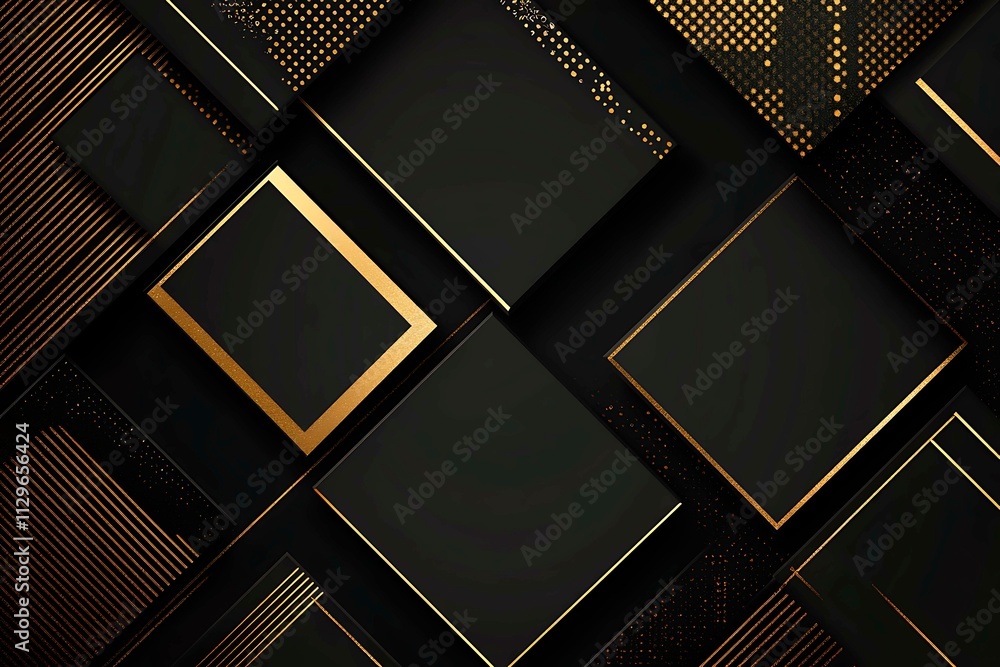 Abstract dark geometric background featuring glowing golden lines and sparkles, creating a modern, futuristic, and elegant design. Abstract dark geometric background featuring glowing golden lines and sparkles, creating a modern, futuristic, and elegant design.